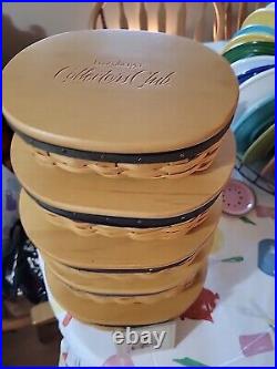 Longaberger Collectors Club Harmony Set Of 5 Stackable Baskets With Lids And Pro