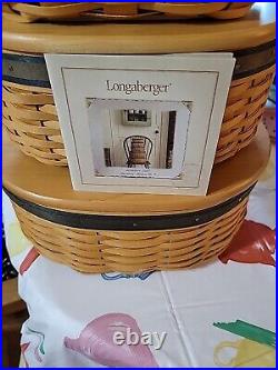 Longaberger Collectors Club Harmony Set Of 5 Stackable Baskets With Lids And Pro