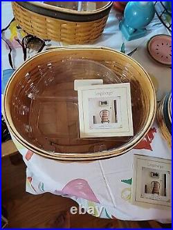 Longaberger Collectors Club Harmony Set Of 5 Stackable Baskets With Lids And Pro