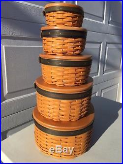 Longaberger Collectors Club Harmony Shaker Baskets Set of 5 Combo