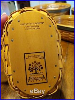 Longaberger Collectors Club Harmony basket set of 5, lids, protectors, brochures