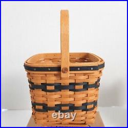 Longaberger Collectors Club JW Mini Two Pie Basket Set+Wrought Iron 2 Pie Stand