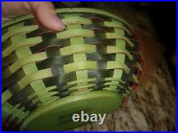 Longaberger Collectors Club Large Watermelon Basket Set Liner Wood LID Protecto