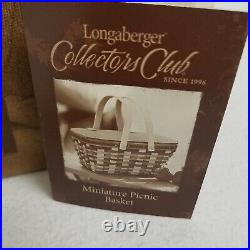 Longaberger Collectors Club Life is a Picnic Mini Picnic Basket+BoxNew1st Edit