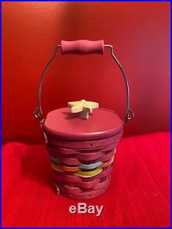 Longaberger Collectors Club Magenta Small Pail Basket Set Rare