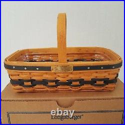 Longaberger Collectors Club Miniature Gathering Basket Set+Miniature Pottery EUC