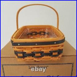 Longaberger Collectors Club Miniature Gathering Basket Set+Miniature Pottery EUC