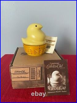 Longaberger Collectors Club Miniature Yellow Peep Basket SetNWT's n Box