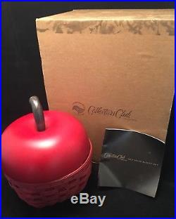 Longaberger Collectors Club Red Apple Basket Set with Protector c2007 NEW withBox