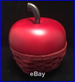 Longaberger Collectors Club Red Apple Basket Set with Protector c2007 NEW withBox
