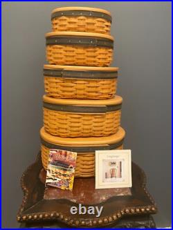 Longaberger Collectors Club Set of 5 Harmony Basket Sets withProtectors & Lids Longaberger Collectors Club Set of 5 Harmony Basket Sets withProtectors & Lids