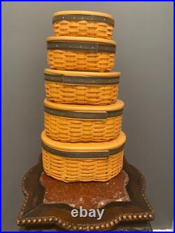 Longaberger Collectors Club Set of 5 Harmony Basket Sets withProtectors & Lids Longaberger Collectors Club Set of 5 Harmony Basket Sets withProtectors & Lids