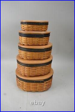 Longaberger Collectors Club Shaker Harmony Basket Set of 5 with liners