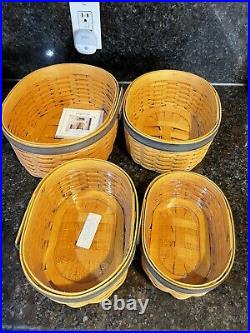Longaberger Collectors Club Shaker Nesting Harmony Basket Set 1, 2, 3, 4
