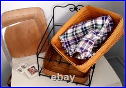 Longaberger Combo 2 Tier Tapered Paper Tray Rod Iron Stand Desk Organizer Basket