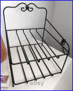 Longaberger Combo 2 Tier Tapered Paper Tray Rod Iron Stand Desk Organizer Basket