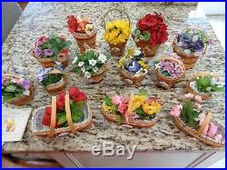 Longaberger Complete May Series Miniature Basket Sets 14 Tie Ons Liners