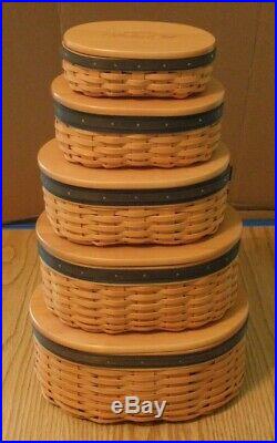 Longaberger Complete Set of 5 Collector's Club Shaker Harmony Baskets NEW no box