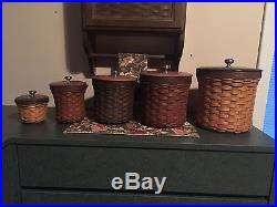 Longaberger Crock Basket Sets Set Of 5 Xs, S, M, L, XL