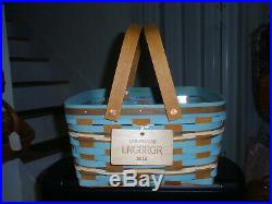Longaberger DELAWARE STATE CAKE BASKET SET, With Riser, Protector & Tie-On NEW
