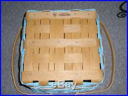 Longaberger DELAWARE STATE CAKE BASKET SET, With Riser, Protector & Tie-On NEW