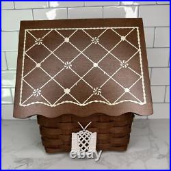 Longaberger Dark Brown Collectors Club Gingerbread House Basket Set Great