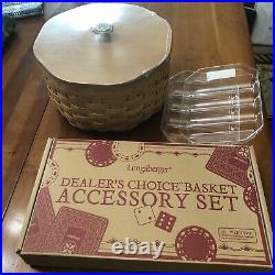 Longaberger Dealers Choice Basket Set With Game Piece Set -new