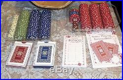 Longaberger Dealers Choice Game Basket complete set Bunco Poker 2005