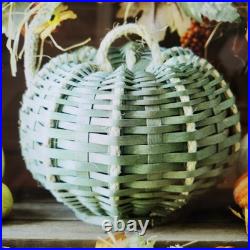 Longaberger Dresden & Company Medium Green Woven Pumpkin Basket+Protector AUTUMN Longaberger Dresden & Company Medium Green Woven Pumpkin Basket+Protector AUTUMN