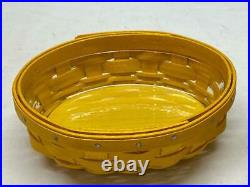 Longaberger Easter 2012 Yellow Peeps Pottery Basket Set Mint