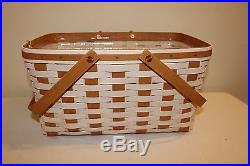 Longaberger Everyday Medium Market Basket Set Ivory