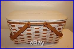 Longaberger Everyday Medium Market Basket Set Ivory