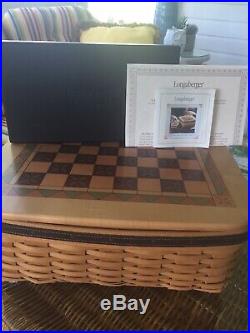 Longaberger FATHER'S DAY CHECKERBOARD Basket Chess & Checker Complete Set BONUS