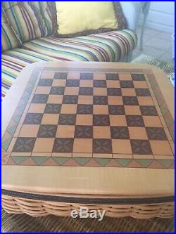 Longaberger FATHER'S DAY CHECKERBOARD Basket Chess & Checker Complete Set BONUS