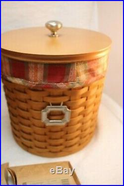 Longaberger Fabric Liners, Basket & Clear Kitchen Storage Canisters Set of 4