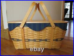 Longaberger Family Picnic Basket Set with Lid huge Coll Club shipping included