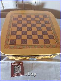 Longaberger Father's Day Checkerboard & Tic-Tac-Toe Set with Pewter Chess Pieces