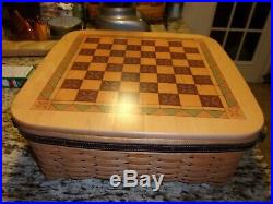 Longaberger Fathers Day Checkerboard Basket Combo Chess Set Checkers Set