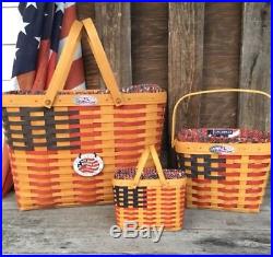 Longaberger Flag Magazine, 25th Anniversary & Club Miniature Flag Basket Sets