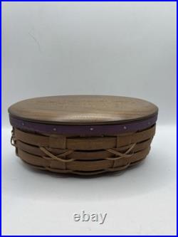 Longaberger Football basket with purple Band For The Raven Or Vikings