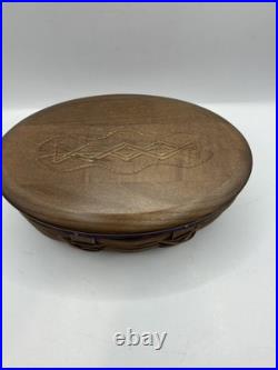 Longaberger Football basket with purple Band For The Raven Or Vikings
