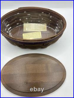 Longaberger Football basket with purple Band For The Raven Or Vikings