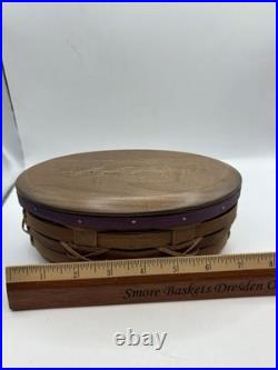 Longaberger Football basket with purple Band For The Raven Or Vikings