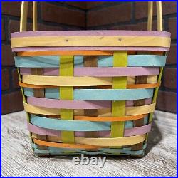 Longaberger Forever Spring Medium Market Basket Set Colorful 14.5