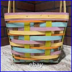 Longaberger Forever Spring Medium Market Basket Set Colorful 14.5