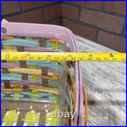 Longaberger Forever Spring Medium Market Basket Set Colorful 14.5