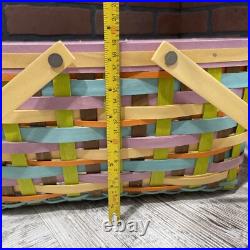 Longaberger Forever Spring Medium Market Basket Set Colorful 14.5