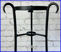 Longaberger Foundry 29 Black Wrought Iron Stand with Glass Hurricane READ