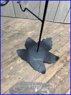 Longaberger Foundry Collection Wrought Iron Maple Leaf Basket Tree Stand 57 1/2