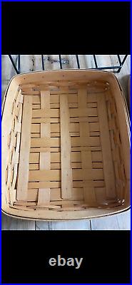 Longaberger Foundry Collection Wrought Iron Paper Tray Stand with 2 Basket Sets
